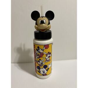 Vintage Disney Mickey Mouse Plastic Water Bottle Sports Mickey